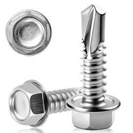 120 PCS Self Tapping Screws Metal M4.2X25MM Hex Head Self Drilling Screws 410 Stainless Steel Tech Screws for Metal Self Tapping Bolts for Metal Sheets Ventilation Pipes Corrugated Roofing Windows