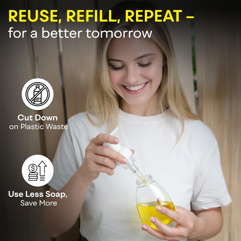 BRIGHTFROM Foaming Soap Dispenser Pump Bottles, BPA Free Empty Refillable