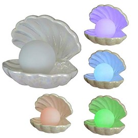 Xpressions Mermaid Clam, Decorative Light, Lamp Bedroom, Nightlights for Children, Ceramic, Multi, one Size