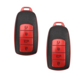 Fiohiros 2 Pcs Car Smart Key Fob Case TPU Car Key Protection Cover Compatible with Chery Omoda 5 Compatible with Tiggo 8 Pro (Red)