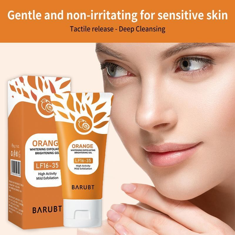 Orange Scented Exfoliator Clear Gel Gentle exfoliation with nourishing, moisturizing,
