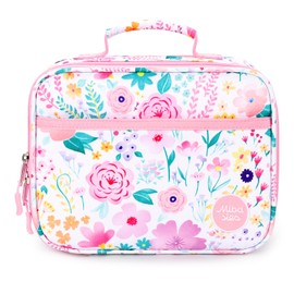 mibasies Kids Lunch Bag for Girls,Toddler Lunch Box Insulated and Reusable Lunch Bag,Flower Pink