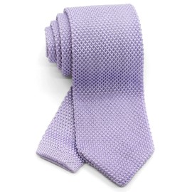 WANDM Men's Pointed Knit Tie Necktie Width 2.75 inches Washable Solid Color Lilac Pale Purple