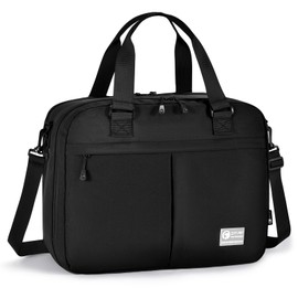 BAGZY 17x13x9 Personal Item Travel Bag for Airplanes Approved Underseat Weekender Overnight Tote Bag Women, Lightweight Travel Duffle Bags with 15,6 in Laptop Compartment Carry On Bags Men Black