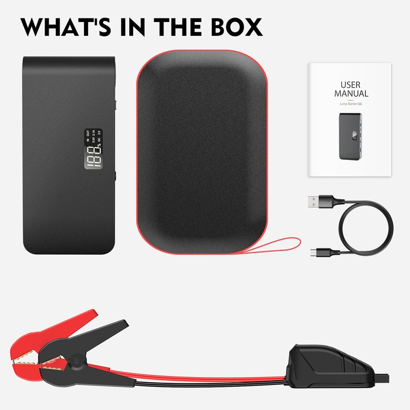 BOOKOO Car Battery Jump Starter 4000A,16000mAh Portable Battery Jumper Cables
