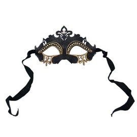 TrendsBlue Unisex Black Venetian Mardi Gras Masquerade Costume Mask (v7)