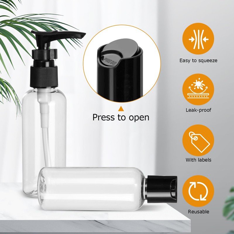 Romon Travel Bottle Set, 80 ml Travel Bottles for Filling