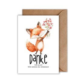 WBdesignz Farewell Card with Envelope - Thank You for Everything! We Will Miss You Charming Greeting Card for New Beginning for Boss Teachers Colleagues (DIN A6)