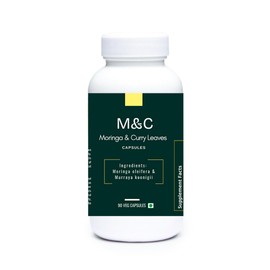 YOGIS HERBS M&C Capsules (Moringa & Curry Leaf) - Potent Herbal Blend for Energy, Blood Health & Plant-Based Protein – 90 Vegan Capsules