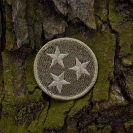 Patchtown OD Green Tennessee Tristar Subdued Patch - 2" Round Embroidered Patch - Hook & Loop Fastener, Single