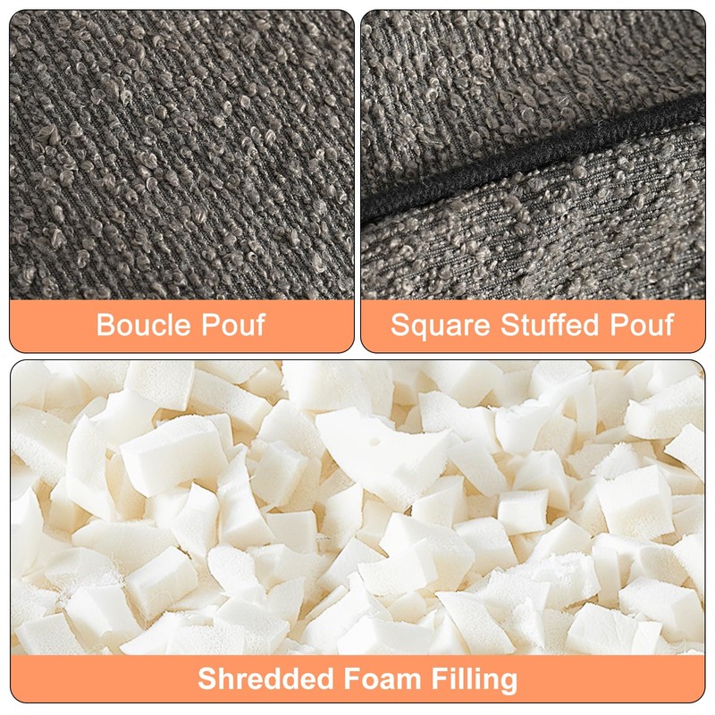 Pouf Ottoman Stuffed Modern Foam Filled Foot Rest Poufs for