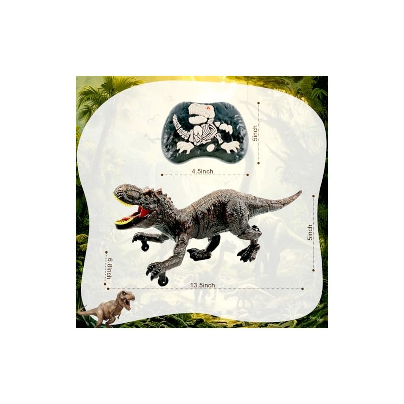 TALGIC - Dinosaurio con control remoto, juguetes Robot Dino, T