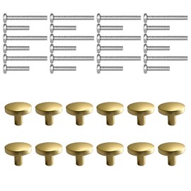 12 PCS 25mm Cabinet Knobs, Vintage Matted Kitchen Door Handles, Minimalist Modern Round Wardrobe Handles, Including 12 Standard Screws and Extended Screws, Suitable for Cabinets, Wardrobes, and Drawer