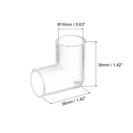 uxcell 2Pcs Clear Elbow Fitting, 16mm/0.63" 2 Way Acrylic Elbow 90 Degree L-Shaped Pipe Fitting Adapter for Connecting Water Pipes