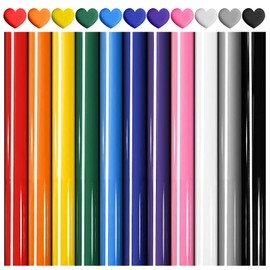 Heflashor Puff Vinyl Heat Transfers Iron on HTV Assorted 11 Solid Colors, 3D Foamed Puffy Vinyl PU Heat Press 12x10 Inch Easy Cut Weed Iron on Puff Vinyl for T-Shirts, Soft Fabric Crafts Supplies