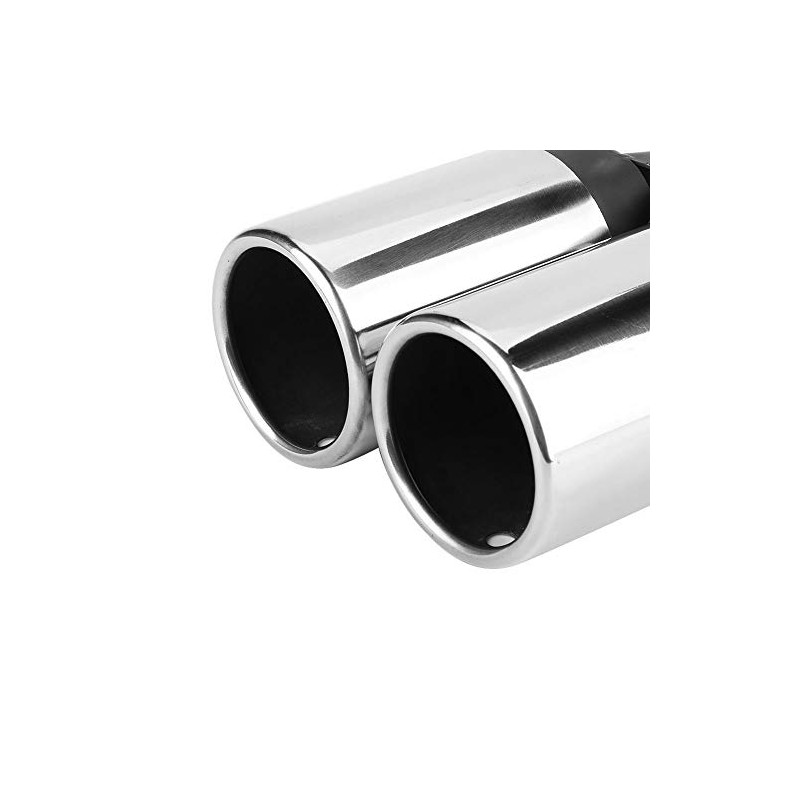Car modified double exhaust rear pipe, stainless steel universal silencer,