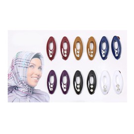 Zaagot 12pcs/ Plastic Safety Brooch Pins for Women Hijab Pin Islamic Scarf Pin Buckle Supplies Headscarf Decoration Plastic