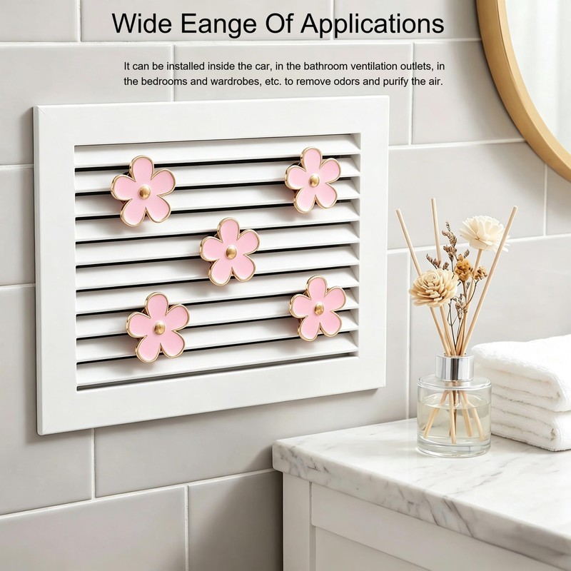 6 Pcs Pink Daisy Car Vent Clip Essential Oil Diffuser