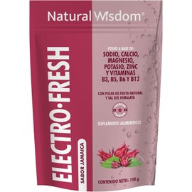 NW Electrolitos en Polvo Sin Azucar Electro-Fresh Hidratación con Minerales Sodio Potasio Calcio Magnesio Zinc Sal del Himalaya Sabor Jamaica con Vitaminas Pulpa de Fruta Natural