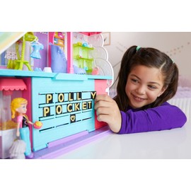Polly Pocket Sweet Adventures Rainbow Mall, 3 Floors, 9 Play Areas, 35+ Accessories Including 3-inch Polly Doll, Great Gift Ages 4 Years Old & Up