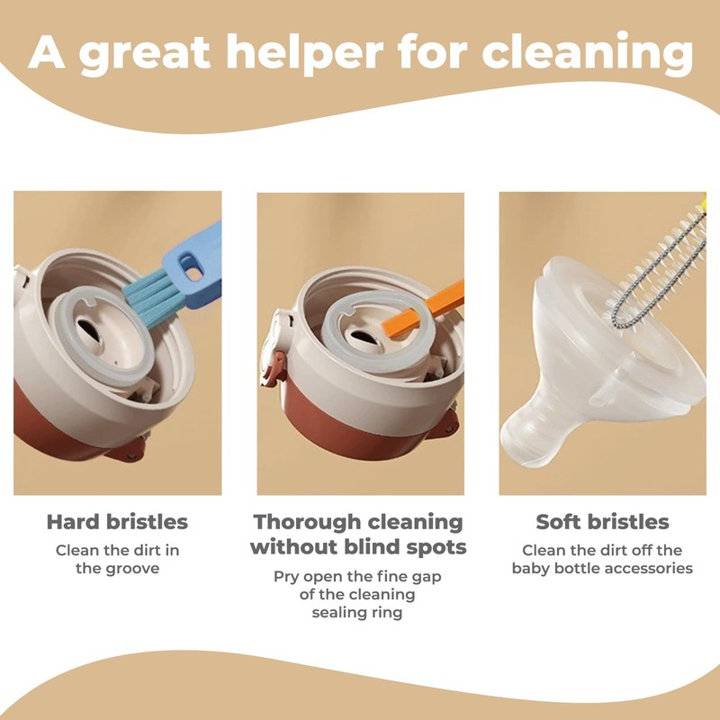 3 PCS 3 in 1 Cup Lid Gap Cleaning Brush,