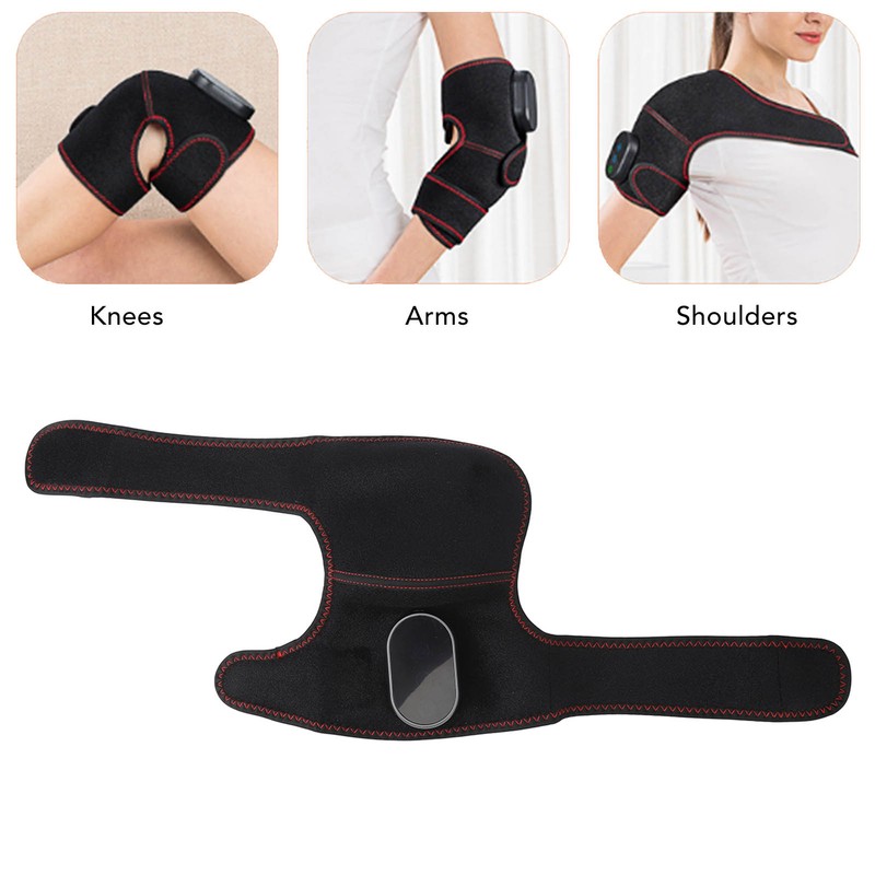 Heated Knee Brace Wrap Rechargeable 3 Vibration Mode Length Adjustable