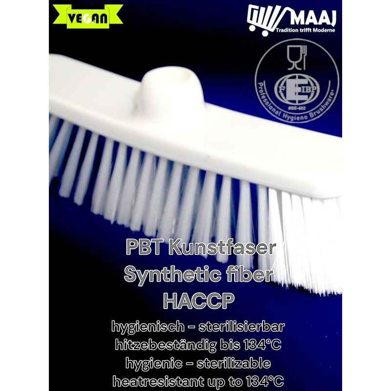 Hygiene Scrubber 23cm 5 Row Polyester Bristles Food Safe White