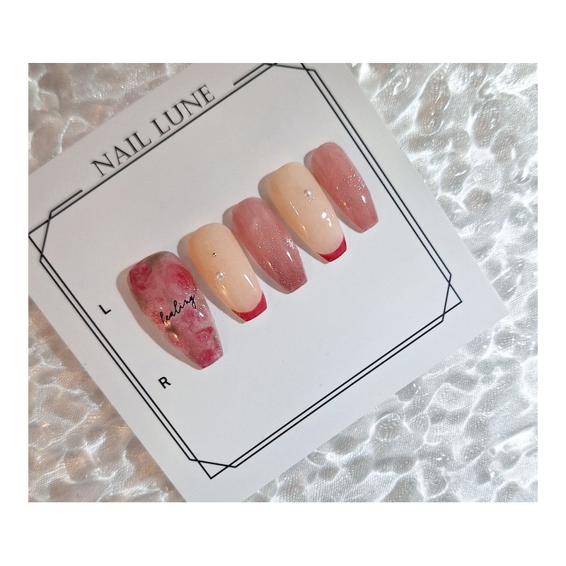 Handmade nails dyed with roses - I agree to the