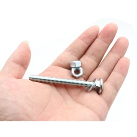 LBY 8 Sets 5/16-18 x 3" Carriage Bolts Screws Round Head Square Neck and Hex Nuts & Flat Washers, Carbon Steel (Zinc Plated), Silvery