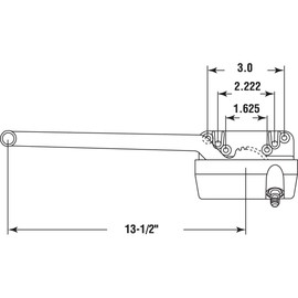 PRIME-LINE Truth TH 23028 13-1/2 In. Single-Arm Left-Hand Casement Operator, Truth (Single Pack), White