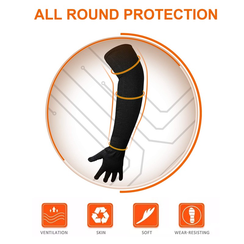 CAWANFLY Protective Kevlar Gloves with Sleeves - Level 5 Protection,