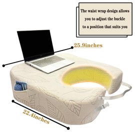 XYRONICA Large Armrest Support Pillow for Gaming, Crochet Pillow Arm Support, Lap Desk Pillow for Laptop, High Density Soft Sponge for Reading and Working (Beige)