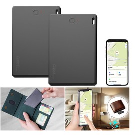 Callstel Airtags Compatible: Set of 2 Key Finders, Wireless Charging, Credit Card Format (Tracking Devices, Keytags, Key Tags)