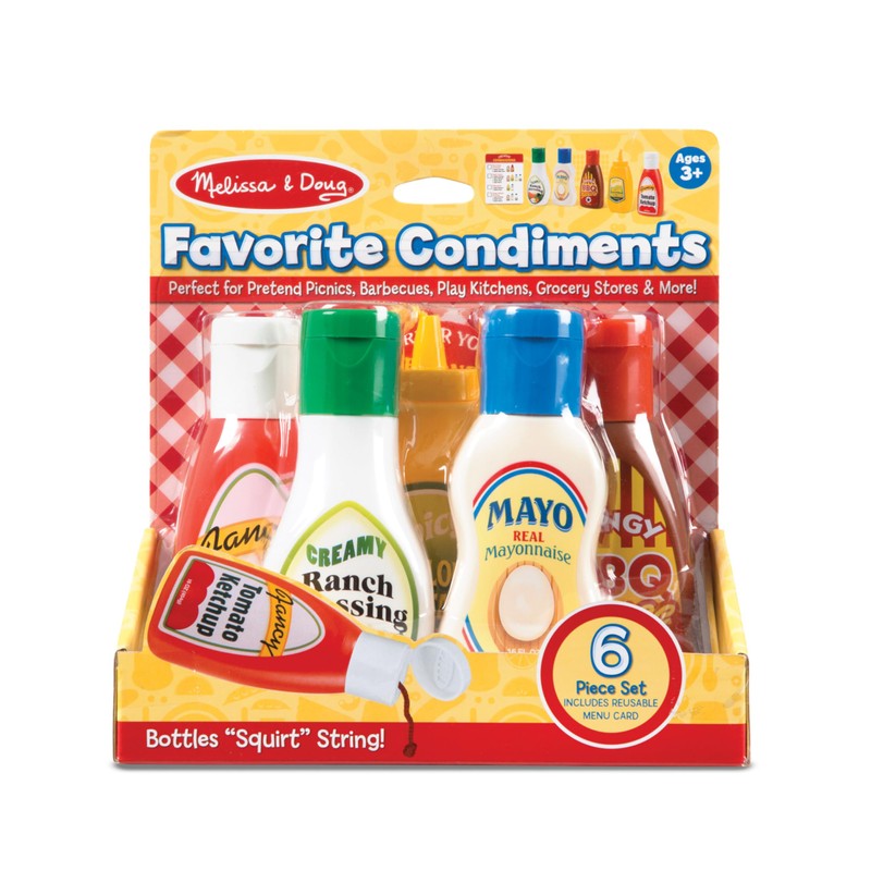 Melissa & Doug 5-Piece Favorite Condiments Play Food Set Play