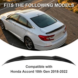 Gloss Black Trunk Spoiler Rear Wing for Honda Accord 10th Gen 2018-2022