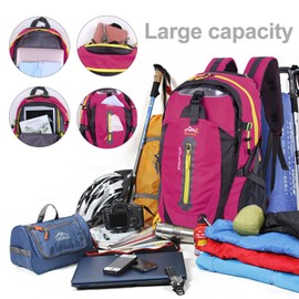 Besrina 40L Lightweight Hiking Backpack, Multi-functional Water-resistant Casual Camping Trekking Rucksack for Cycling Travel Climbing Mountaineer Outdoor Sport