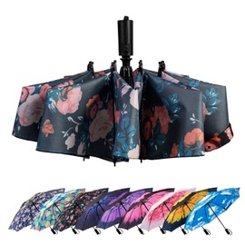 LANBRELLA Umbrella Compact Inverted Folding Umbrellas Auto Open Auto Close - T2.3-Rose