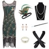 1920s Women's Gatsby Costume Flapper Dresses V Neck Fringed Dress