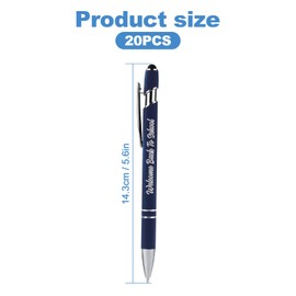 Outit Motivational Pens 20Pcs with Stylus, 14.3cm Ballpoint Pen with Inspiring Quotes for Students, Back to School Supplies & Office Essentials, Black Ink Metal Tip Pens for Women, Men, Teachers