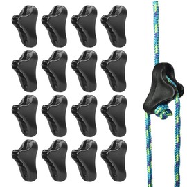 16 Pcs Rope Tensioner Camping Tent Tension Cord Adjuster Camping Equipment for Camping, Hiking, Backpacking, Ultralight Tent Pegs, Guy Ropes