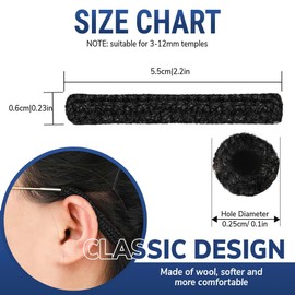 PHADIN Comfort Ear Pads for Glasses - Protective Cushions for Eyeglass Arms Features Anti-Slip Tips for a Secure, Pain-Free Fit. Ideal for Kids and Adults to Glasses Stay Comfortably all day