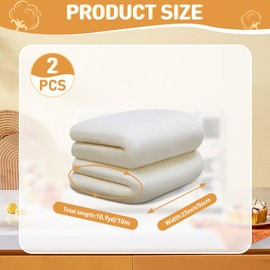 Windyun 2 Rolls Natural Cotton Batting Microwave Projects Heat Resistant Batting Warm White Lightweight Wrap for Potholders Insulated Microwave Gloves Quilting Sewing Crafts Filling 22 Inch