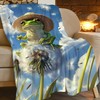 Cute Frog Blanket Dandelion Throw Blankets for Girls Boys Soft