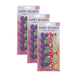 [3PK] Swosh Nail File Emery Boards for Nails, Professional Double Sided Nail File and Buffers for Women Girls Natural Acrylic Nails, Colorful