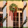 Suncalla 6 ft Christmas Garland with Red Bow, Artificial Lighted