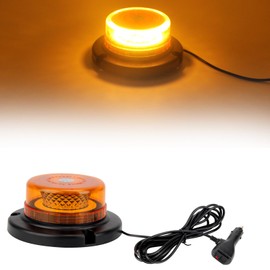 OPL5 Amber Forklift Beacon Strobe Lights, 12-24V 16 Flashing Modes 48 LED Warning Safety Lights with Magnetic Base, Traffic Lights for Construction Vehicles, Tow Trucks, Truck. Snow Plow (Amber, 1Pc)