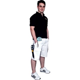 Axus Decor Painter's Shorts - 34 Inch, Mens White Cargo Shorts, Triple Stitched, Shrink Resistant & Comfortable Fabric, Multiple Pockets – Ideal for Painter & Other Workwear