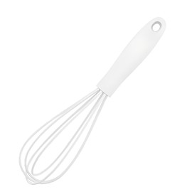 Mini Silicone Whisk Set - Egg Beater and Blender for Baking and Cooking, 6.7 Inch Compact Design with Ergonomic Handle, Dishwasher Kitchen Utensils (White)​