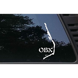OBX w Islands - 3 1/2" x 8" die Cut Vinyl Decal/Bumper Sticker for Cars, JDM, Trucks, Windows, Boats, Tool Boxes, etc Made and Ships from The USA!