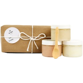 BARE BOTANICS Bare Botanics 3 pc Body Scrub Gift Set - Ready to Gift Naturally Scented Sea Salt Scrub Made in Madison, WI - Formulated w/Skin Loving Moisturizers - Vegan, Cruelty Free Exfoliator w/a Cute Spoon